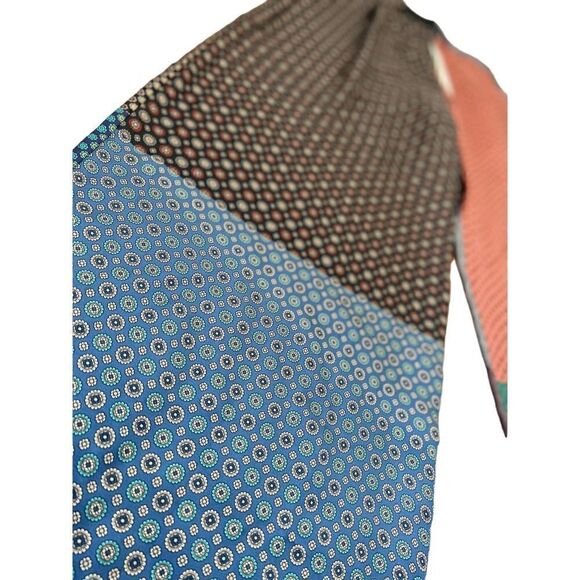 DUŠAN Italian 100% Silk Patchwork Flared Trousers In Blue Retails $832 - Picture 6 of 14